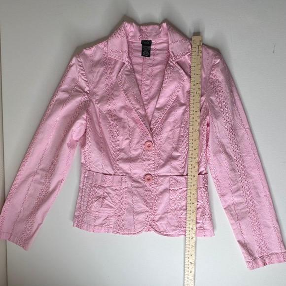 Aziz VTG Blazer and Pants Set Small Pink Embroidered Suit Coquette Y2K‎ Retro - Picture 7 of 16